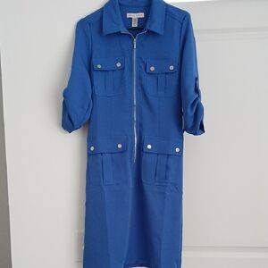 Blue Women's Utility Zip-Front Coat